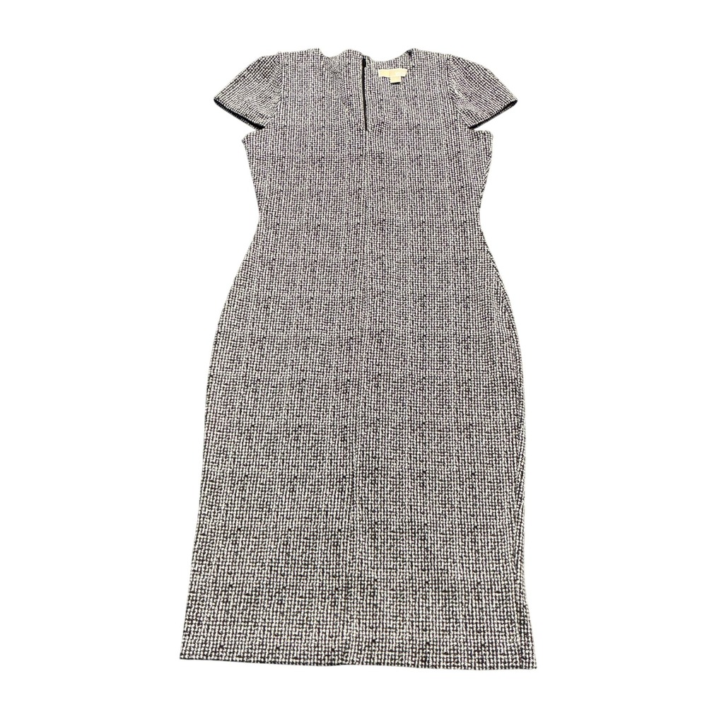 Michael Kors Womens Tweed Sheath Dress Sz.Small V‎ Neck Knee Length Cap Sleeve